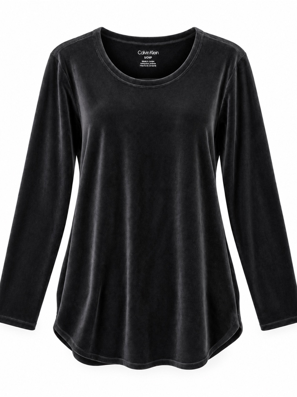 Calvin Klein Black Velvet Long-Sleeve Tee